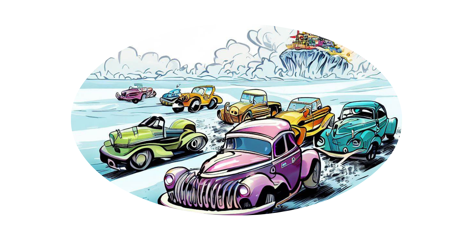 Samochód Bartek – Olga ściga się na lodowcu